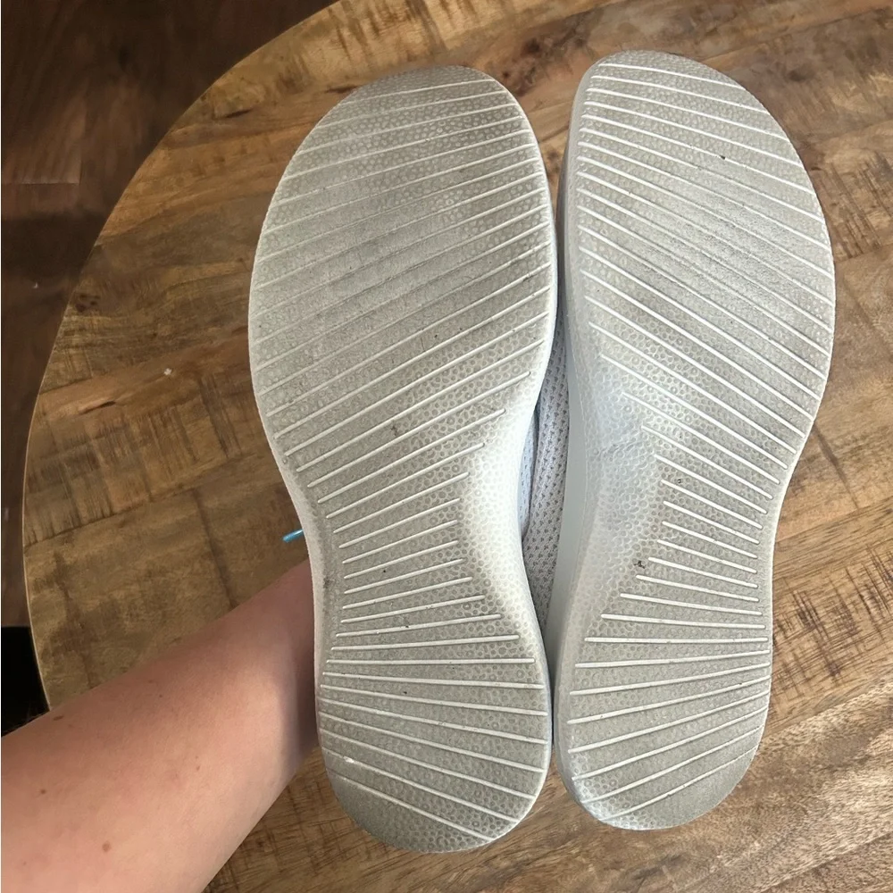 Allbirds White Sneakers with Light Blue Accents - Picture 8 of 9
